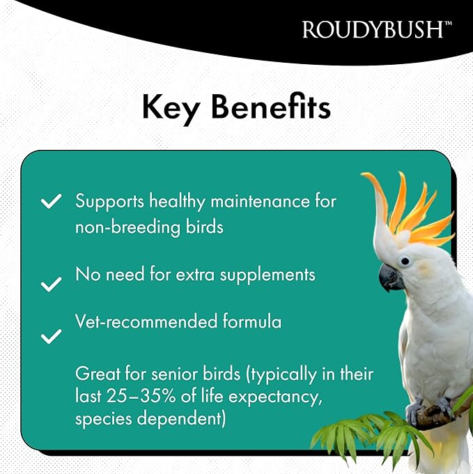 RoudyBush Senior Bird Diet, Small, 44-Ounce, Yellow, 2.75 Pound (Pack of 1)
