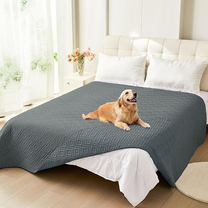 hyha Waterproof Dog Blanket, Soft Dog Bed Cover Pet Blankets, Waterproof Sofa Couch Cover for Dogs Washable, Reversible Pet Couch Covers for Sofa Furniture (68x82 Inch, Dark Grey/Dark Grey)