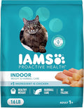 IAMS Proactive Health Dry Cat Food, Indoor Weight and Hairball Care Cat Food Dry Recipe, with Real Chicken in Every Bite, 16 lb. Bag