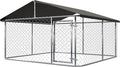 78"x 78" Outdoor Dog Enclosure Heavy Duty Dog Kennel House Mesh Dog Big Cage Pet Kennel Steel Fence with Secure Lock