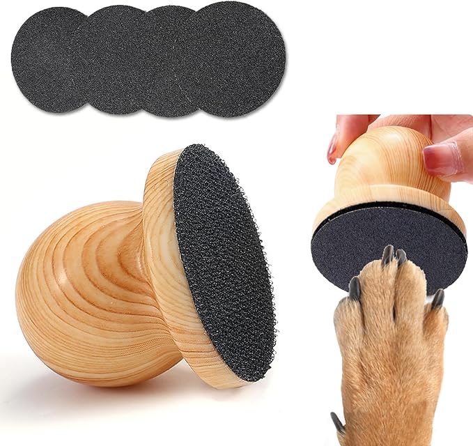 DAUNZMR Dog Nail File with 4 Pcs Replaceable Sandpaper, Nail Grinder Board for Dogs & Cats