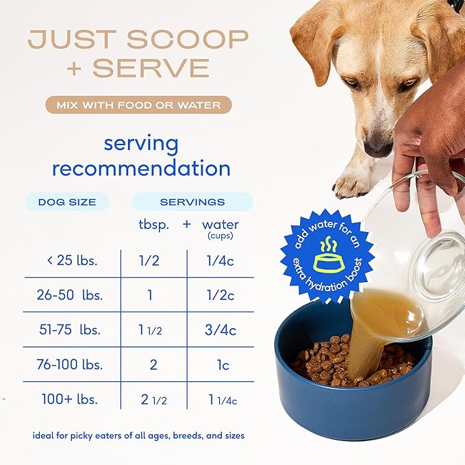 Native Pet Bone Broth for Dogs and Cats - Turkey Bone Broth Powder Dog Food Toppers for Picky Eaters - Provides Extra Nutrition for Joint Strength, Immune Support & Heart Health - 96 Scoops