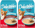 Hartz Delectables Chowder Lickable Wet Cat Treats for Kitten,Adult & Senior Cats,Chicken & Tuna,1.4 Ounce,(Pack of 24)