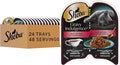 Sheba Gravy Indulgence Adult Wet Cat Food, Wet Food for Cats Beef Entree in Extra Gravy, 2.6 oz. Twin-Pack Trays (24 Count, 48 Servings)