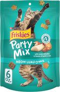 Purina Friskies Cat Treats, Party Mix Meow Luau Crunch - (Pack of 6) 6 oz. Pouches