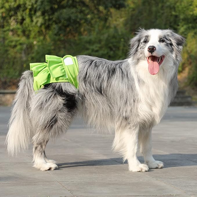 Reusable Dog Diapers Female 3 Pack Washable Highly Absorbent Doggie Diapers, Flexible Doggy Diapers Female, Leak-Proof Puppy Diapers for Dog Period Heat Incontinence Potty Training, L