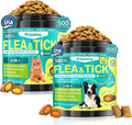 Cat & Dog Flea and Tick Prevention Bundle, 500 Crunchy Dual-Texture Chews Each, Natural 4-in-1 Flea Defense with Skin, Coat, Gut & Immune Support, Oral Daily Flea Treatment for Cats & Dogs