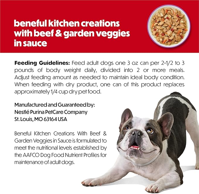 Purina Beneful Kitchen Creations With Beef and Garden Veggies in Sauce Wet Dog Food - (Pack of 12) 3 oz. Cans