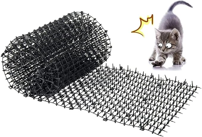 Cat Repellent Outdoor Scat Mat,6.5Ft Garden Cat Scat Spike Mat, Deterrent Scat Mats for Cats and Dogs,Cat Dog Animal Spikes Repellent Deterrent Mat for Garden, Fence