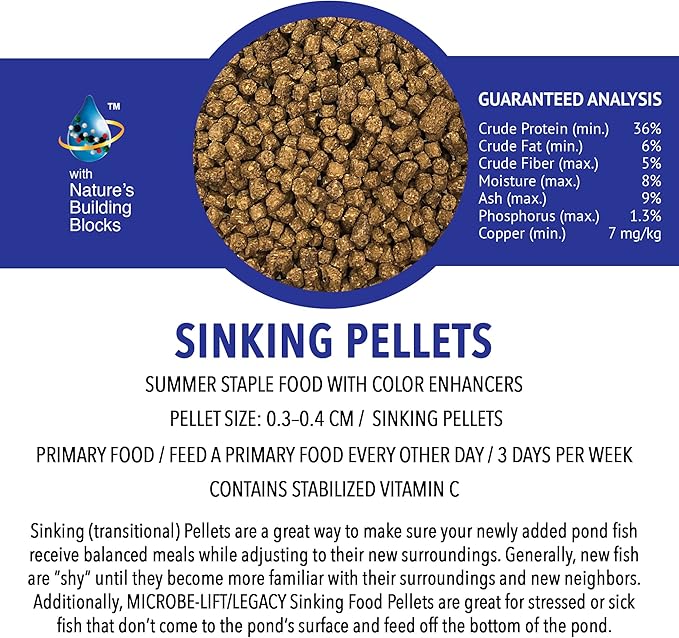 MICROBE-LIFT MLLSPLG Sinking Fish Food Pellets for Ponds, Water Gardens, and Fountains, for Live Goldfish and Koi, 5.75 Pounds
