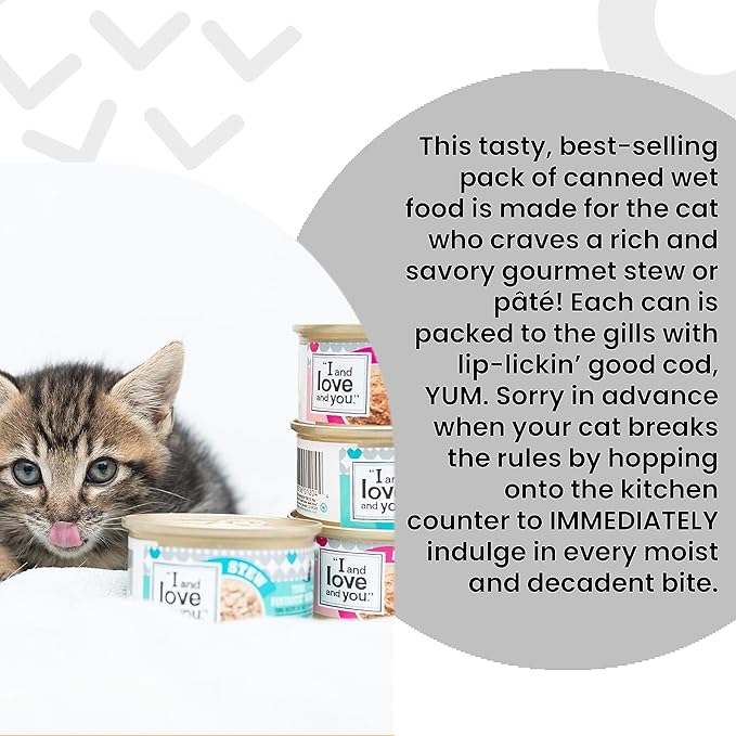 I and love and you Wet Cat Food - Salmon Chanted Evening Stew - Salmon Recipe, Grain Free, Filler Free, 3oz Pack of 24 Cans