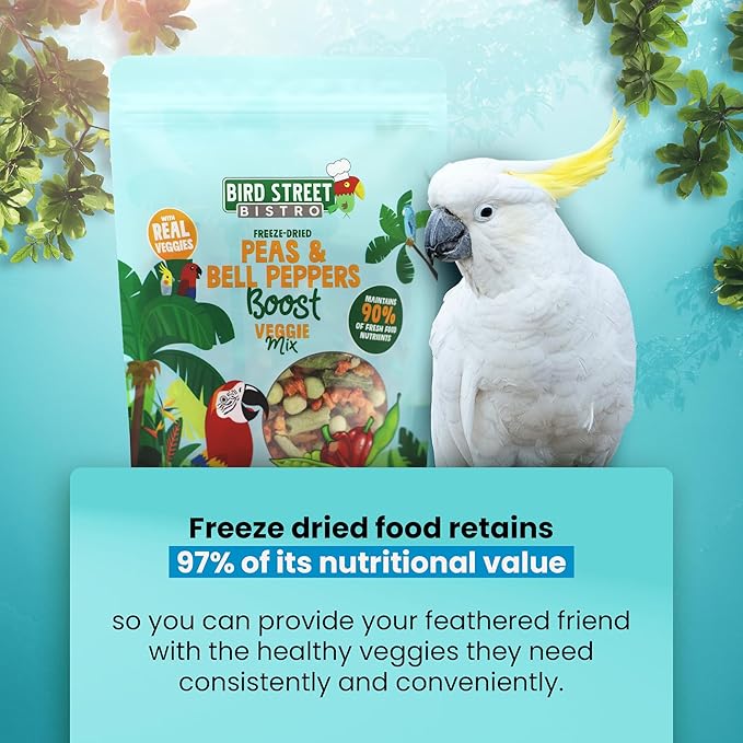 Bird Treats - Parrot Treats - Cockatiel Food - Parakeet Treats - Budgie Bird Food - Cockatiel Treats - Sun Conure Food - Cockatiel Bird Food - Parakeet Bird Food - (Peas & Bell Peppers)