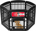 IRIS USA Dog Playpen 34" 6-Panel Dog Playpen with Door, 44 x 63 x 34, Puppy Fence, Puppy Playpen, Dog Play Pen Indoors, Pet Fence, Puppies/Small Dogs, Black