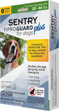 Sentry Fiproguard Plus for Dogs, Flea and Tick Prevention for Dogs (23-44 Pounds), Includes 6 Month Supply of Topical Flea Treatments