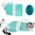 Cat Bag for Bathing Set with Grooming Washing Bag Adjustable Pet Shower Brush - Cat Bathing Mesh Bag Anti Scratch Anti Bite Soft Durable for Cats & Dogs Restraint Grooming Nail Trimming Washing
