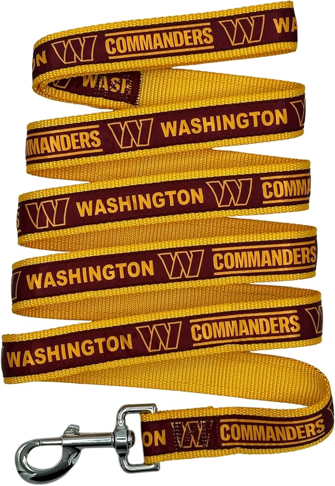 NFL PET Washington Commanders Dog Leash, Medium Football Team Leash for Dogs & Cats - Shiny & Colorful, Licensed by The NFL
