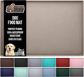 GORILLA GRIP 100% Waterproof Raised Edge BPA Free Silicone Pet Feeding Mat, Dog Cat Food Mats Contain Spills Protects Floors, Placemats for Cats and Dogs Water Bowl, Pets Accessories 32x24 Beige