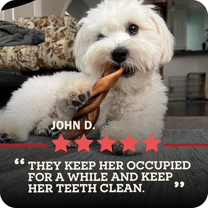 Redbarn Pet Products All-Natural Small 6" Beef Collagen Sticks for Dogs - Long Lasting Low-Odor Alternative to Traditional Rawhide & Bully Sticks - Supports Healthy Joints, Skin, & Coat - 5 Pack