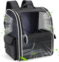 Lekereise Ventilated Dog Backpack Carriers, Cat Carrier Backpacks with Breathable Mesh for Small Cats Dogs Puppies Up to 17 Lbs, Pet Foldable Backpack Great for Travel Hiking Camping Outdoor Black