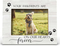 FONDCANYON Your Pawprints are Forever in Our Heart Pet Memory Picture Photo Frame,Pet Dog Cat Memorial Picture Frames,Pet Loss Sympathy Gift(5x7 Inch Photo)(Color2)