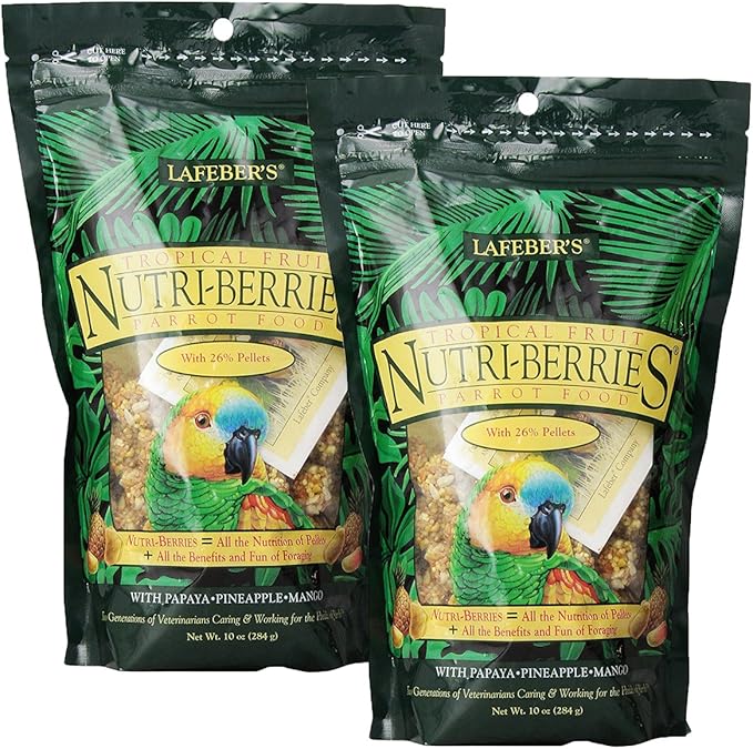 Lafeber Tropical Fruit Nutri-Berries Parrot Food 10 oz bag (2 Pack)