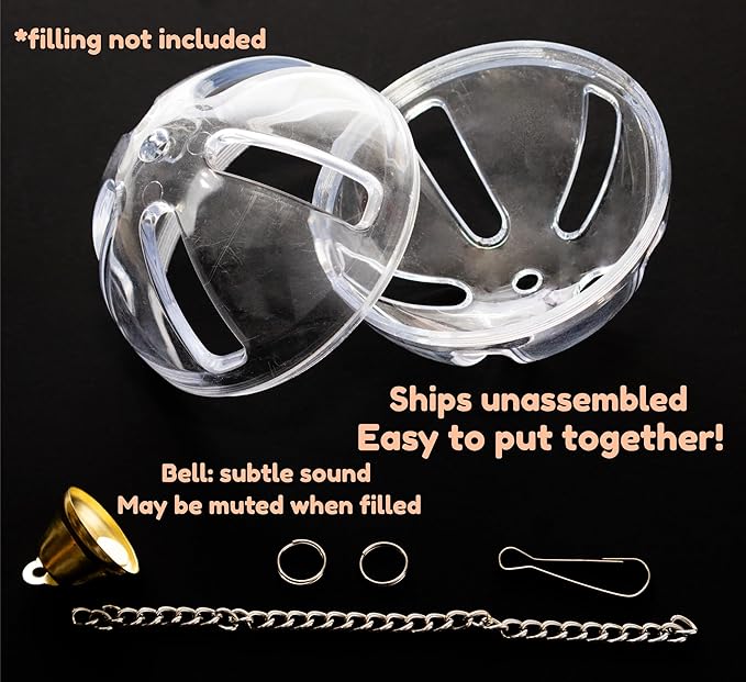 Bird Foraging Ball Toy, 3.5 Inch, Interactive Hanging Treat Dispenser & Enrichment Toy for Cockatiels, Parrotlets, Parakeets, Small Parrots, and Doves, Forage Toy for Parrots