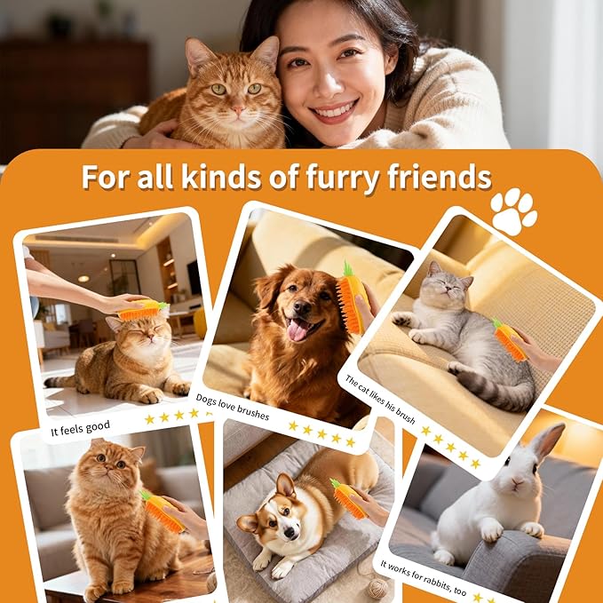 Cat Steam Brush for Shedding, 4 in 1 Rechargeable Steam Brush for Cats and Dogs, Anti-Static, Massage, Cleaning, Shedding & Combing All in One! (Yellow)