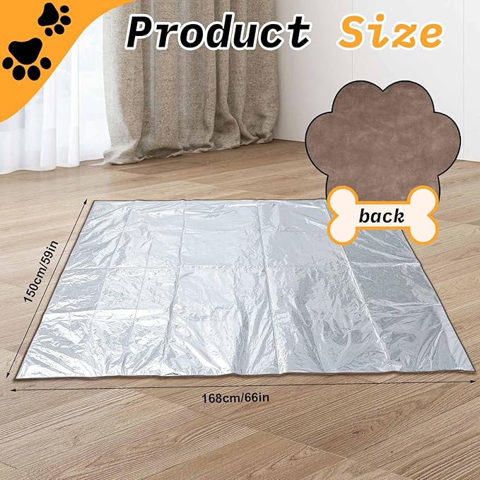 Kigley 1 Pcs Pet Deterrent Mat to Keep Dogs Off Couch, Non-Electric Cat & Dog Deterrent Mat Pain Free Couch Covers to Keep Pets Off Furniture Bed Indoor (66.1" × 59",Coffee)