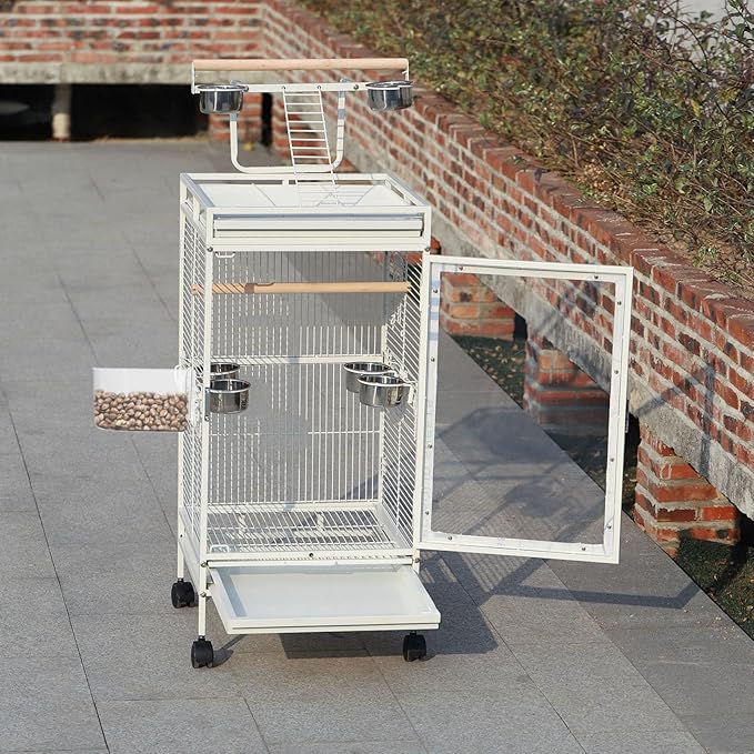 Birds Feeder, 2pcs Bird Cage Cups Prevents Spillage Thickened Semicircle Bowls Clear Water Dispenser for Pigeon Parrot
