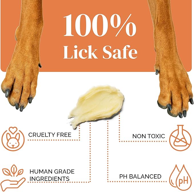 Dog Paw Balm - 2 oz of Paw Wax - Lick-Safe Soother for Dry and Cracked Paws with Coconut Oil, Jojoba Oil, and Vitamin E - Protects Against Snow, Ice, Hot Pavement - Made in The USA