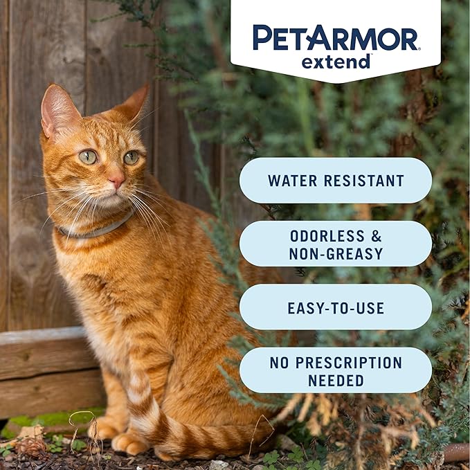 PetArmor Extend Flea & Tick Treatment & Prevention Collar for Cats, 8 Months of Protection, Waterproof, Kills Fleas, Ticks, and Flea Larvae, 2 Count
