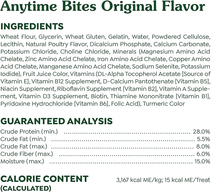 Greenies Anytime Bites Dog Treats, Original Flavor, Dog Training Treats, 10.3 oz. Bag