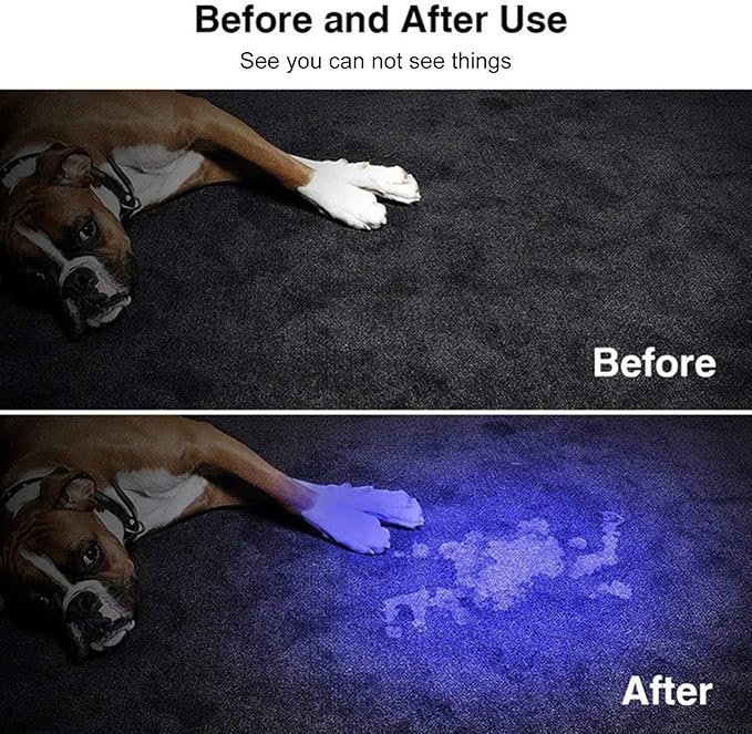 Black Light UV Lamp, 365nm High Brightness LED Mini UV Flashlight, Powerful Compact UV Flashlight, Pet Urine Detection Lamp for Dog/Cat Urine Detection/Resin Curing/Scorpion