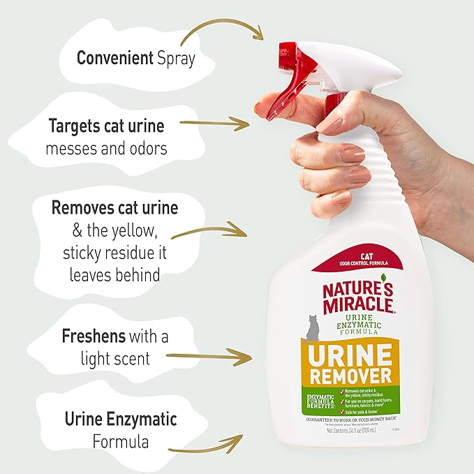 Nature's Miracle Cat Urine Remover, 24 Ounces, Enzymatic Formula