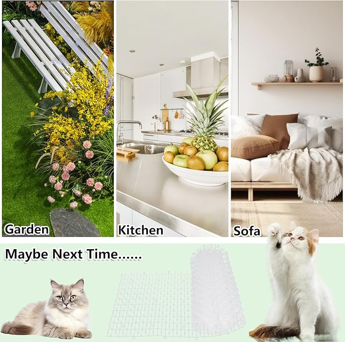 13ft x 12in Scat Mat for Cats, Cat Deterrent Mat, Cat Scat Mat with Spikes, Cat Repellent Mat, Cat Digging Stopper Cat Spike Mat for Indoor & Outdoor Sofa, Furniture, Garden