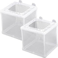 2 Pack Fish Incubator Mesh Box Aquarium, 6.3" x 5.51" x 5.91" Breeder Box for Fish Tank White Nylon Mesh Fishes Breeder Boxes for Aquarium Juvenile Fishes Separation Net Fry Hatchery with Suction Cups