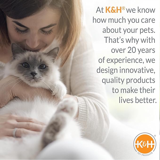 K&H Pet Products Bolster Kitty Sill Cat Window Perch Bed for Large Cats, Orthopedic Window Hammock Holds 40 lbs, Washable Cover, Indoor Windowsill Furniture Bed Seat - Tan/Leopard Unheated 14 X 24in