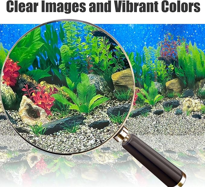Aquatic Plant Aquarium Background Sticker Coral HD Fish Backgrounds for Aquariums Gravel Stone Fish Tank Wallpaper Decorations 2 Sided 16"x 33"