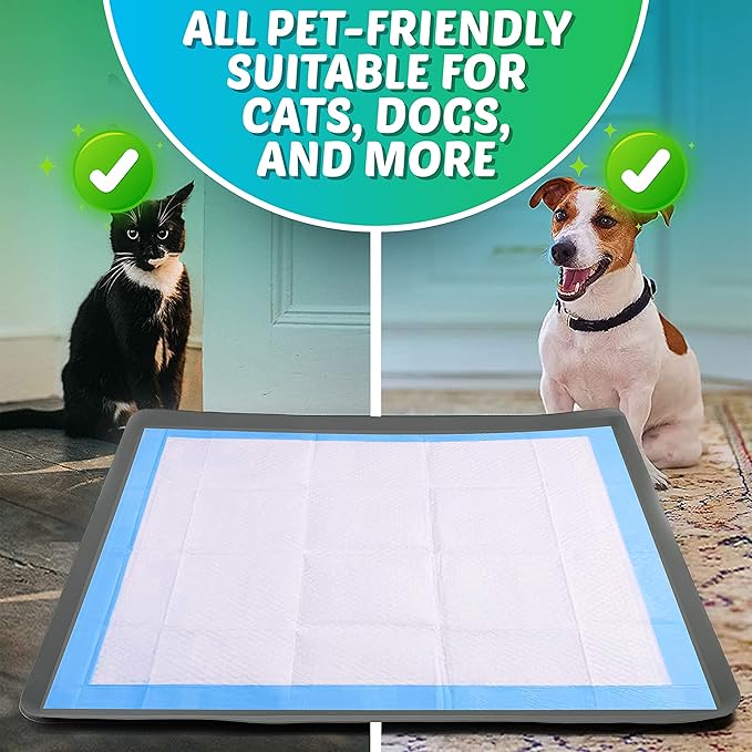 TidyFriend Dog Pee Pad Holder Tray Fits for 28” x 30” Wee Wee Pee Pads - Stable Grip, Raised Edges, Quick-Wipe Silicone Surface Dog Potty Tray Holder for Indoor Flooring Protection (Grey)