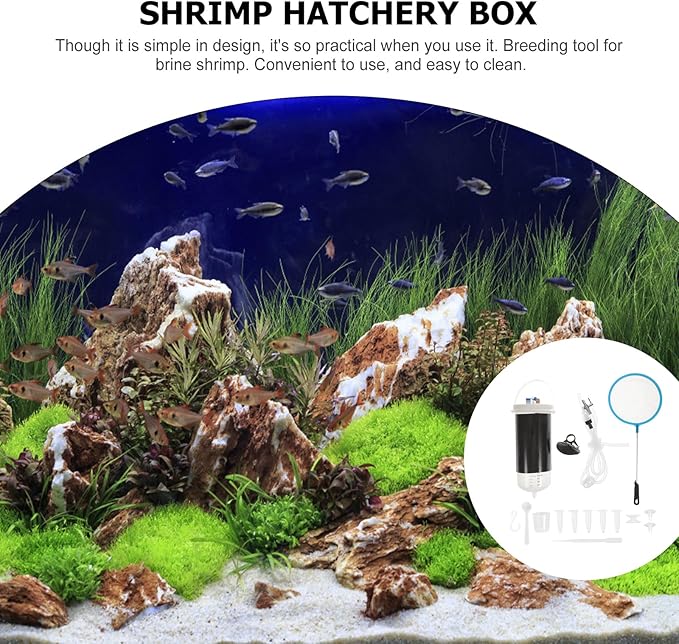 FRCOLOR Brine Shrimp Incubator Hatchery Kit Plastic Mini Fish Tank for Artemia Eggs Hatching and Breeding 6.1X2.36X2.36 Inches