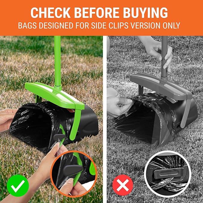 Pupzle Dog Pooper Scooper with Bag Attachment, 40" Long Handle Pooper Scooper for Large Dogs, Dog Poop Scoop for Yard, Large Capacity Swivel Bin and Rake, Lavender Scented Bags (Black)