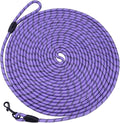 Long Dog Leash for Training 30Ft-Reflective Nylon Rope with Swivel Hook-Recall Agility Lead for Large Small Medium Dogs Outside Walking Hiking-Purple