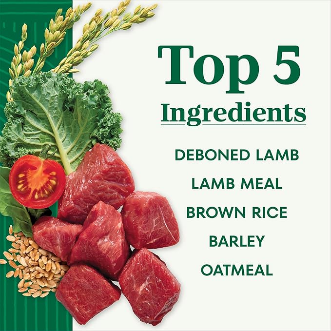 Nutro Natural Choice Small Bites Dry Dog Food, Adult Dog Food Dry Lamb and Brown Rice Recipe, 12 lbs.
