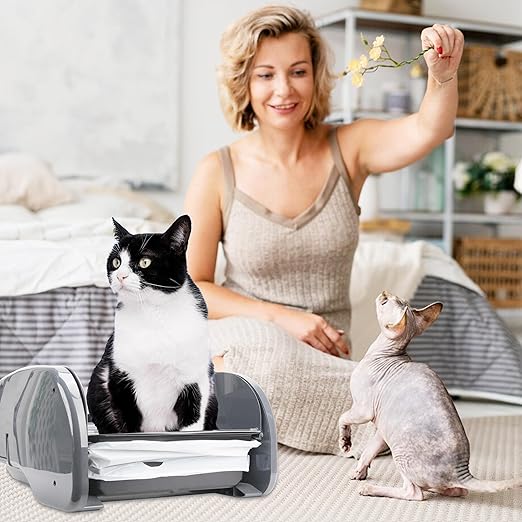 40 Litter Box Liners with a Permanent Waste Receptacle Compatible with Nature's Miracle Litter Box 2nd Version and Littermaid 3rd Edition, Litter Box with Cat Litter Liner (Machine NOT Included)