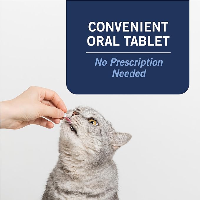PetArmor CAPACTION (nitenpyram) Oral Flea Treatment for Cats, Cat Flea Treatment Pill, Fast Acting Tablets Start Killing in 30 Minutes, 2-25 lbs, 6 Doses