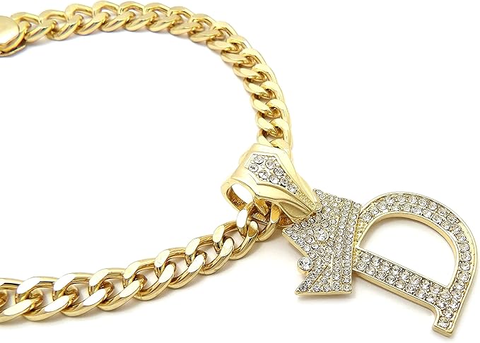 Initial Letter Cuban Chain Dog Chain Pet Chain Pet, Cat, Puppy Chain (28", D)