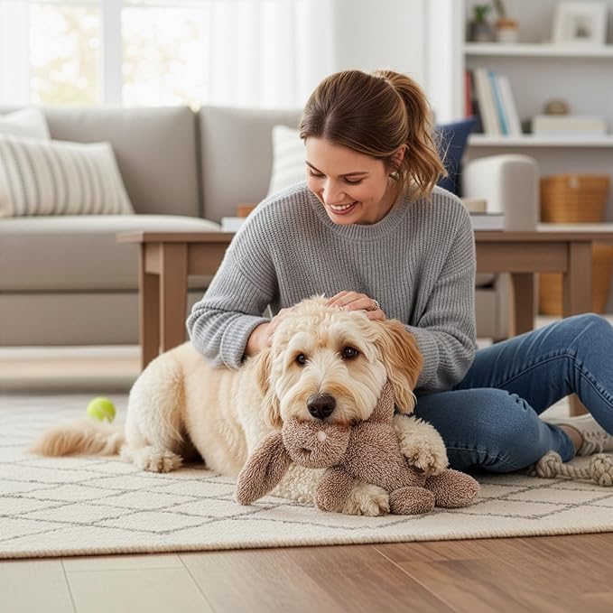 SPOT Cuddle Bunnies Dog Toy - Soft, Plush Fabric Dog Toy with Squeaker, Perfect for Cuddling, Great for Dogs and Puppies of All Ages, Medium to Large Breeds - 13" Rabbit, Assorted Colors
