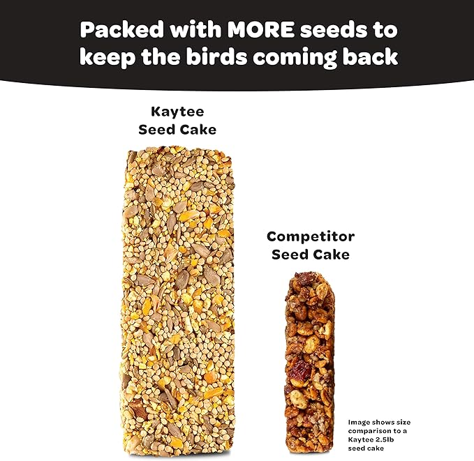 Kaytee No Mess Seed Cake, Wild Bird Food for Nuthatches, Cardinals, Finches, and Other Songbirds, 2.5 Pounds 4 Count