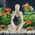 Fish Aquarium Decor Ornaments Minimalist Sandstone Resin Thinker Statue Fish Tank Decorations Small Accessories Abstract Home Decor Fish Toy for Betta Cichlid Goldfish Shrimps Hermit Crabs Turtle