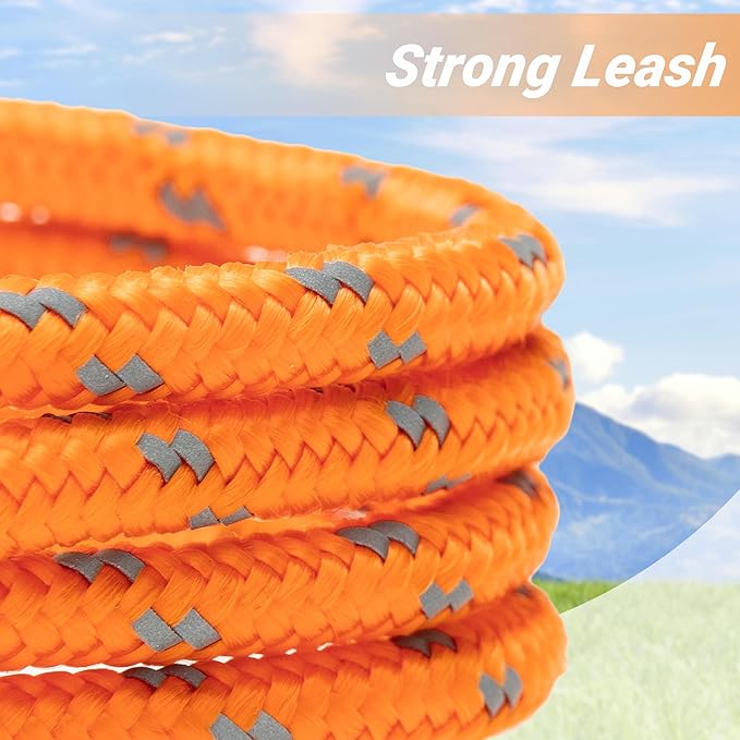 Reflective Cat Leash, 15ft Escape Proof Walking Lead Yard Long Leash, Extender Leash Training Playing Outdoor for Cats Puppy Kitten Small Dogs Rabbit Small Animals